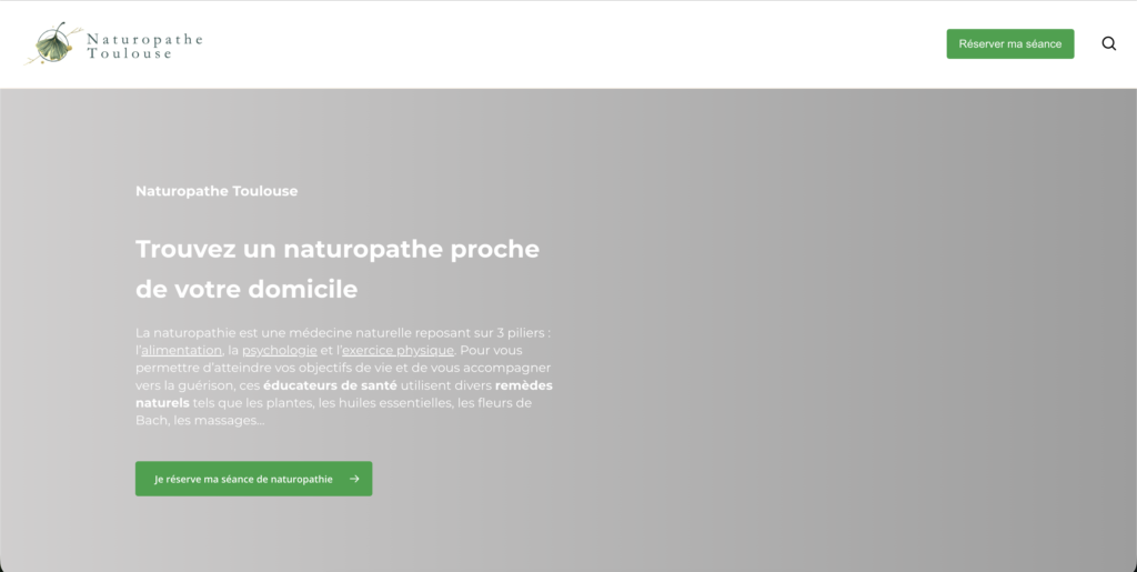 Naturopathe Toulouse : comment j’ai construit une plateforme SEO puissante dans un marché fermé et complexe 1 Capture decran 2025 12 09 a 10.35.37