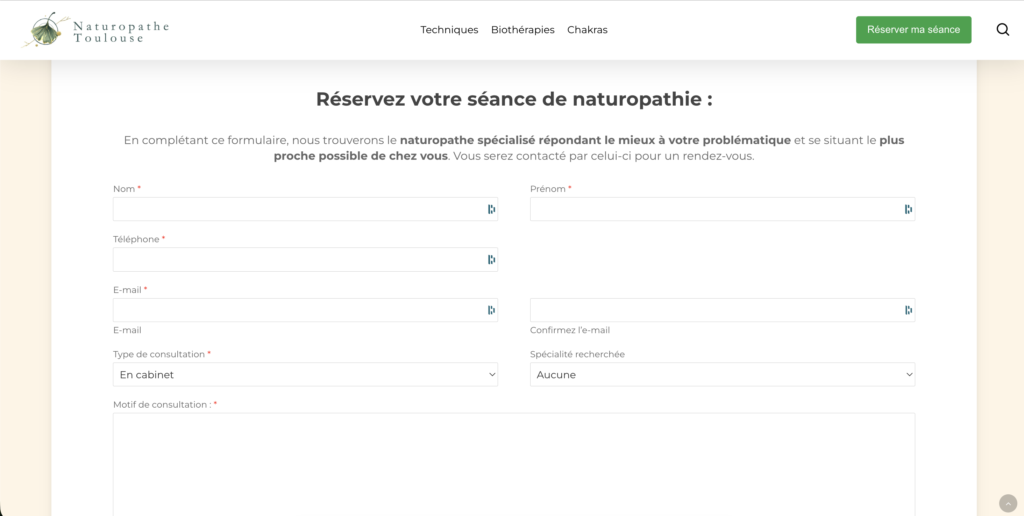 Naturopathe Toulouse : comment j’ai construit une plateforme SEO puissante dans un marché fermé et complexe 3 Capture decran 2025 12 09 a 10.41.04