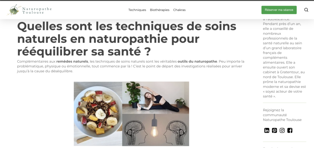 Naturopathe Toulouse : comment j’ai construit une plateforme SEO puissante dans un marché fermé et complexe 6 Capture decran 2025 12 09 a 10.44.05