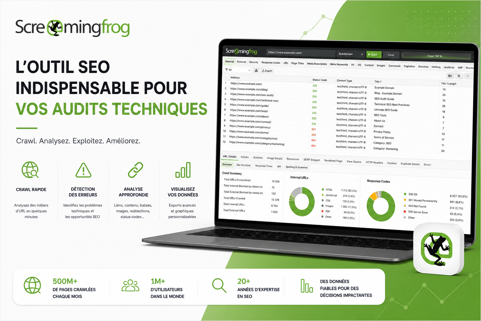 Screaming Frog : mon avis complet 2026 (SEO Spider) 1 Screaming Frog SEO Spider, le crawler d’audit technique de référence