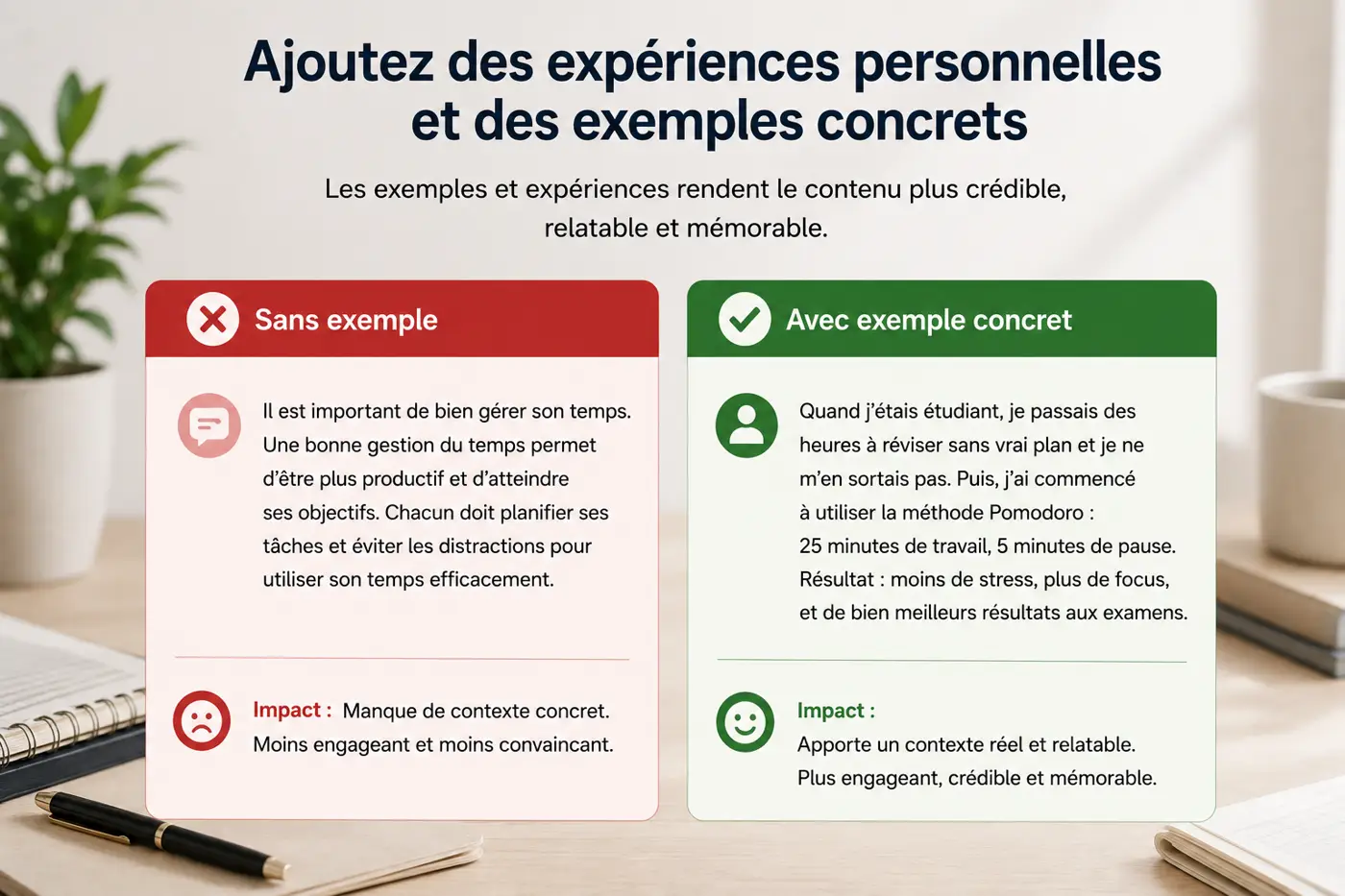 Techniques efficaces pour humaniser le contenu généré par ChatGPT 3 Exemples avant/après pour simplifier la structure des phrases d'un texte IA